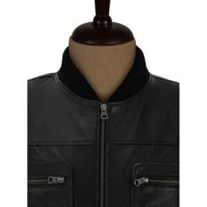 Dwayne Johnson the other Guys Leather Jacket - neck collar