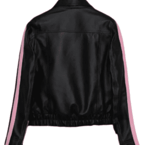 Women's Oversized Pink Bow Leather Jacket | Vegan Leather Bow Jacket Back side