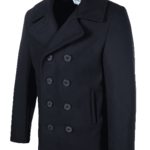 Classic Melton Wool US Navy Pea Coat Side