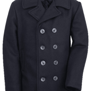 Classic Melton Wool US Navy Pea Coat Front Side