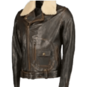 Elon Musk Brown Leather Biker Jacket side size