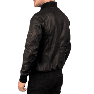 Mens-Bomia-Ma-1-Distressed-Black-Leather-Bomber-Jacket back side