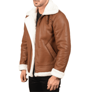 Francis B-3 Brown Leather Bomber Jacket Right Hand Side