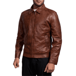 Inferno Brown Leather Jacket Front Side