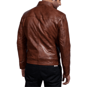 Inferno Brown Leather Jacket Back Side