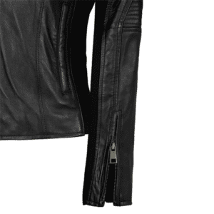 Modern Stretch Leather Jacket Slives Side