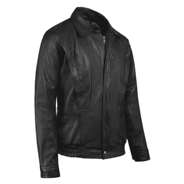 Vintage Bomber Leather Jacket Right Side