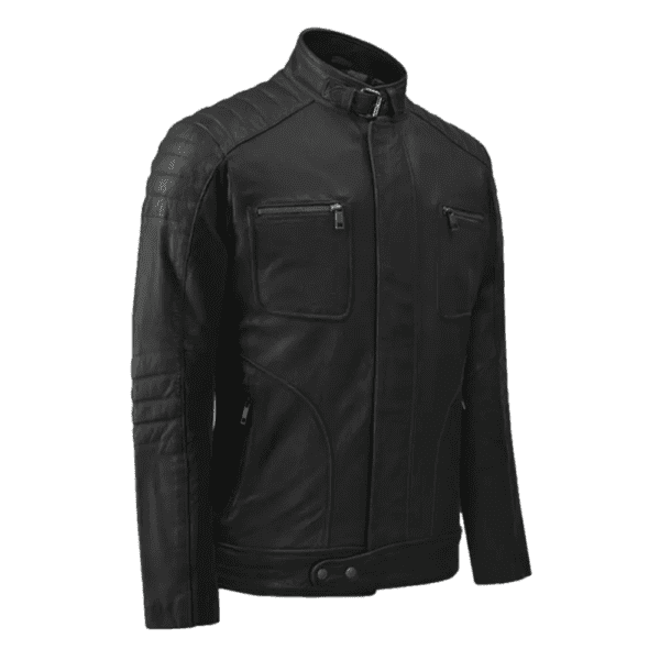 Firefly Moto Black Biker Leather Jacket Left Side