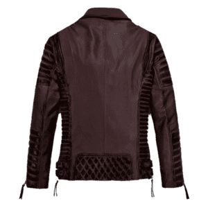 Charles Burnt Wine Leather Jacket Back Side