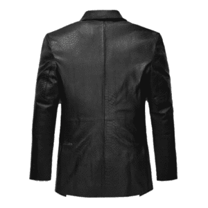 Black Python Catwalk Leather Blazer Back Side