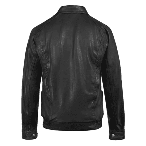 Vintage Bomber Leather Jacket Back Side