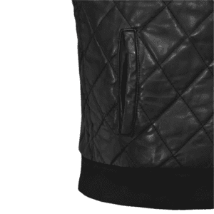 Leather Hooded Vest Pocket Side