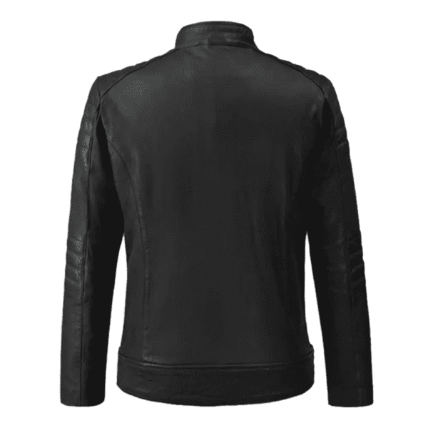 Firefly Moto Black Biker Leather Jacket Back Side