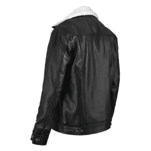 Leather Sherpa Jacket Back Side