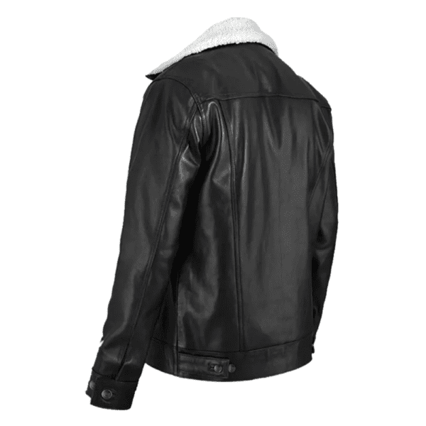 Leather Sherpa Jacket Back Side