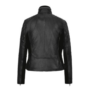 Modern Stretch Leather Jacket Back Side