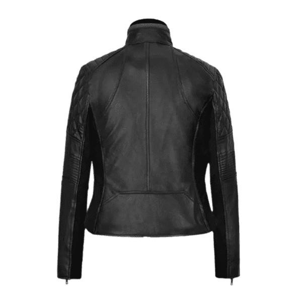 Modern Stretch Leather Jacket Back Side