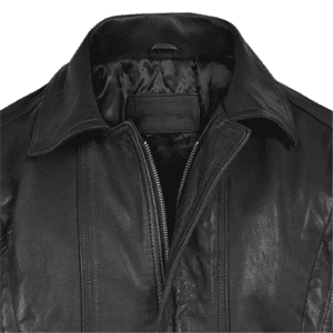 Vintage Bomber Leather Jacket Colar Side