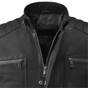 Firefly Moto Black Biker Leather Jacket Colar Side