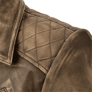 Roger Timber Leather Jacket Shoulder Side