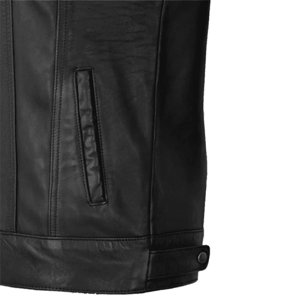 Leather Trucker Jacket Pocket Side