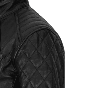 Modern Stretch Leather Jacket Shoulder Side