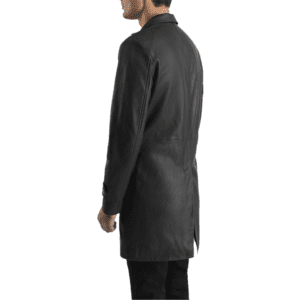 Infinity Black Leather Coat Right Side