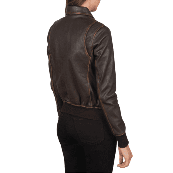 Westa A-2 Brown Leather Bomber Jacket Left Side